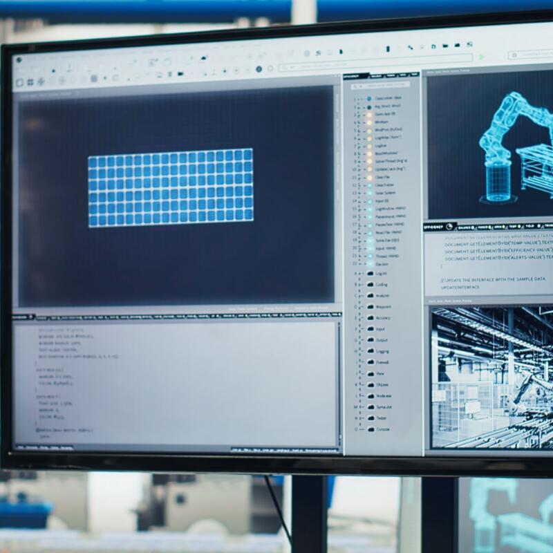 Research development office solar panels manufacturing plant